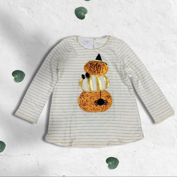 Mud Pie Other - Mud Pie Glitter Pumpkin Top 4T NWT